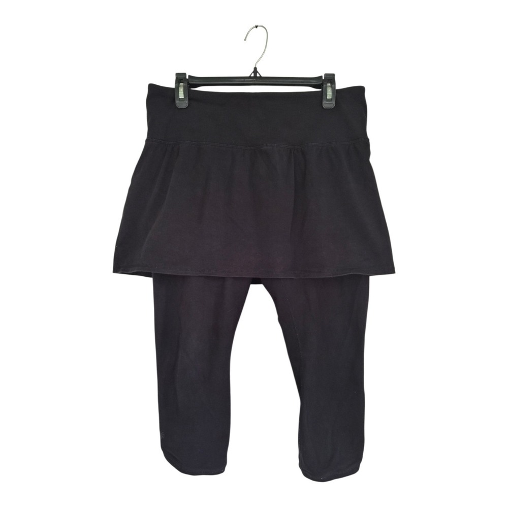 Athleta Black Skirted Capri Leggings Women's Large Petite Athletic Skort Yoga